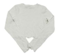 Biele rebrované crop tričko Candy