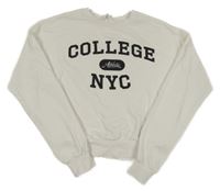 Biela crop mikina s nápisom H&M
