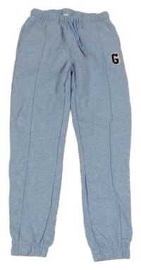 Světlemodré melírované tepláky s písmenem Yigga