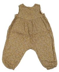 Hnedý kvetovaný overal Zara