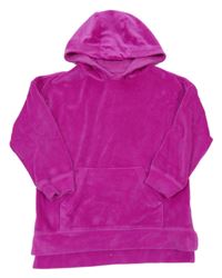 Purpurová plyšová mikina s kapucňou Dunnes