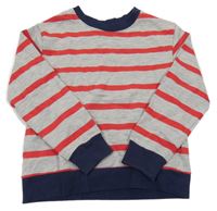 Červeno-sivá pruhovaná mikina H&M