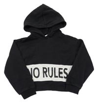 Čierna crop mikina s nápisom a kapucňou Only