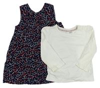 2set - Tmavomodré menšestrové šaty so srdíčky + tričko Jasper Conran
