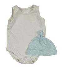 2set - Bílé body + světlemodrá čepice s auty 