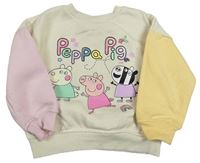 Smetanovo-žlto-ružová oversize mikina s Pepinou zn. Primark
