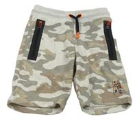 Šedo-béžové army teplákové kraťasy F&F