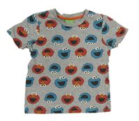 Šedé melírované tričko Sesame Street