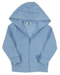Svetlomodrá prepínaci mikina s volánikmi a kapucňou Primark