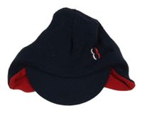 Tmavomodrá pletená podšitá ušanka s kšiltem H&M