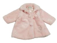 Světlerůžový kožešinový podšitý kabátek s golierikom Jingles