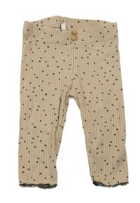 Béžové žebrované legíny se srdíčky H&M