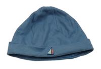 Modrošedá bavlněná podšitá čepice s plachetnicí