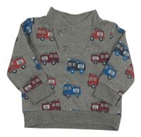 Sivá mikina s autami Topomini