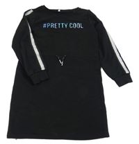 Černé teplákové šaty s nápisem C&A