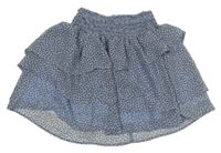 Modrá šifónová vrstvená sukňa so vzorom H&M