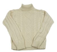 Béžový vzorovaný svetr s rolákem H&M