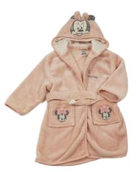 Světlerůžový chlupatý župan s Minnií a kapucí C&A