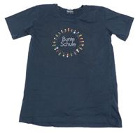 Tmavomodré tričko s potlačou