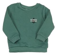 Tmavozelená mikina s nápisom So Cute