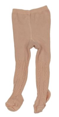 Svetloružové vzorované pančuchy