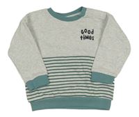 Šedo-mátová pruhovaná mikina s nápisem M&S