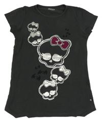Tmavosivé tričko s potiskem Monster High C&A