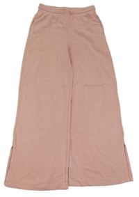 Světlerůžové wide leg tepláky H&M