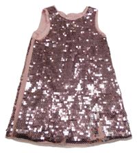 Svetloružové flitrové šaty H&M