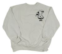 Biela oversized mikina so Stitchem Zara