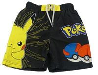 Černé plážové kraťasy s Pikachu Tu