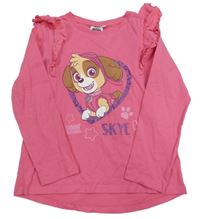 Ružové tričko s PAW PATROL - Skye a volánikmi zn. nickelodeon
