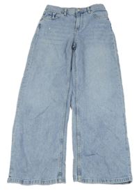 Světlemodré šisované wide leg rifle H&M