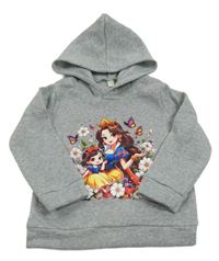 Sivá melírovaná tepláková mikina so Sněhurkou a kapucňou