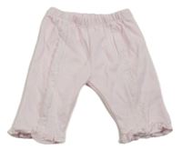 Světlerůžové tepláky s volánky a mašličkami 