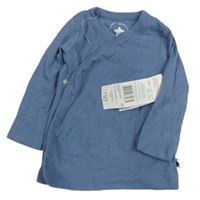 Nové - modré žebrované zavinovací propínací mikinotriko F&F