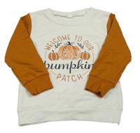 Smetanovo-medová mikina s dýněmi a nápismi