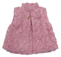 Ružová kožušinová podšitá vesta orsolino