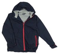 Tmavomodrá kockovaná šušťáková funkčná jarná bunda s kapucňou CMP