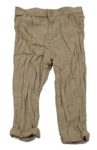 Hnědé vzorované úpletové kalhoty F&F