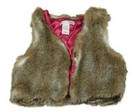 Béžovo-šedo-smetanové melírované kožešinové podšité bolérko H&M