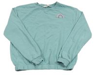 Mentolová mikina s dúhou H&M