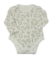 Smetanovo-šedohnědé body s číslicemi 