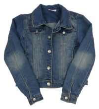 Modrá rflová crop bunda s límečkem name it.