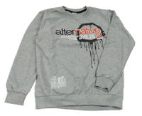 Sivá melírovaná mikina s nápismi