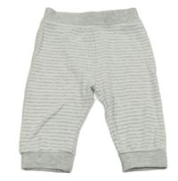 Šedo-bílé pruhované melírované tepláky Ergee