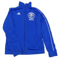 Zafírová športová futbalová prepínaci mikina so znakom Adidas