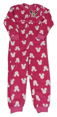 Tmavoružová plyšová kombinéza s Minnie George