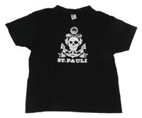 Čierne tričko s lebkou a kotvou