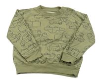 Khaki mikina s autami sinsay